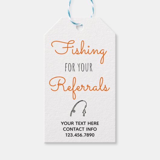 Vist voor uw verwijzingen bedrijf cadeaulabel (Voorkant)