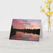 "Vist...Vrede, schoonheid... Kalm" verjaardagskaar Kaart (Gele Bloem)