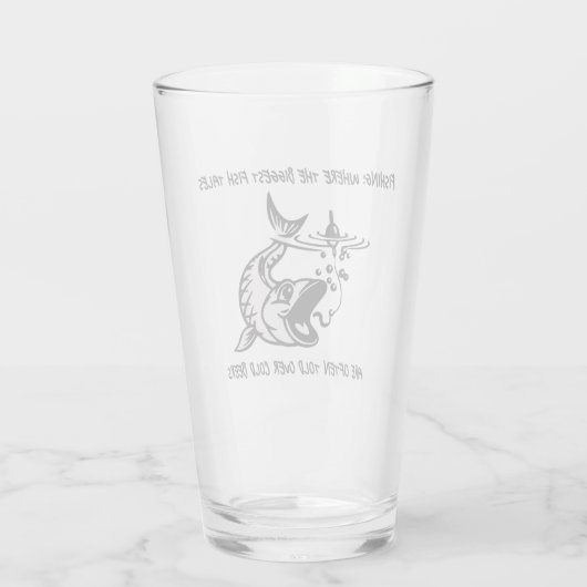 Vist: Waar de grootste vis... - Vissen Beer Glas (Achterkant)