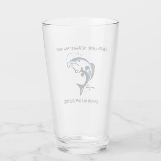 Vist: Waar de grootste vis... - Vissen Beer Glas (Achterkant)