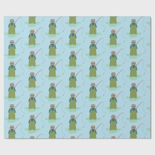 Vist Waders Patroon Cadeaupapier (Vlak)