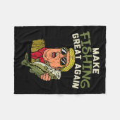 Vist weer geweldig Trump Funny Fisherman Angler G Fleece Deken (Voorkant (Horizontaal))