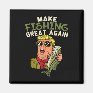 Vist weer geweldig Trump Funny Fisherman Angler G Magneet