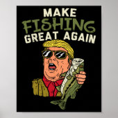 Vist weer geweldig Trump Funny Fisherman Angler G Poster (Voorkant)