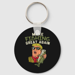 Vist weer geweldig Trump Funny Fisherman Angler G Sleutelhanger
