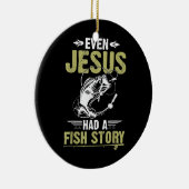 Vist zelfs Jezus had een visverhaal Keramisch Ornament (Rechts)