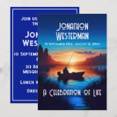 Vist Zonsondergang Viering van het Leven Kaart (Voorkant / Achterkant)