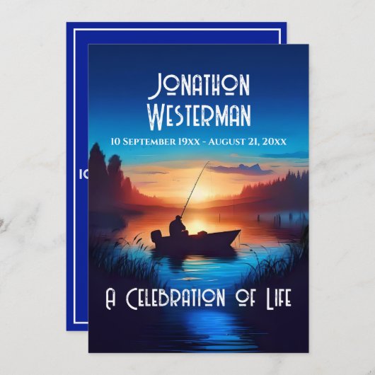 Vist Zonsondergang Viering van het Leven Kaart (Voorkant / Achterkant)