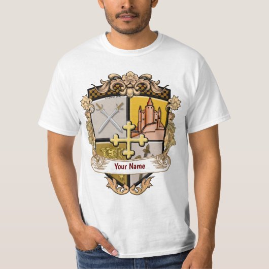 Vista Cross Shield Achternaam T-shirt (Voorkant)