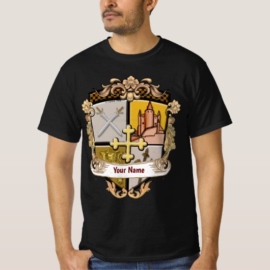 Vista Cross Shield Surname T-shirt (Voorkant)