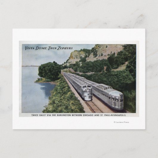 Vista Dome Twin Zephers Railroad Briefkaart (Voorkant)