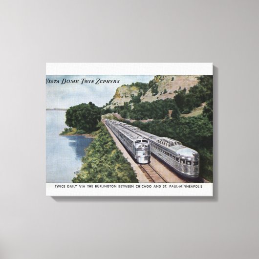 Vista Dome Twin Zephers Railroad Canvas Afdruk (Voorkant)
