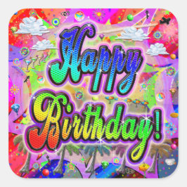 Vista Express Gelukkige Verjaardag Sticker