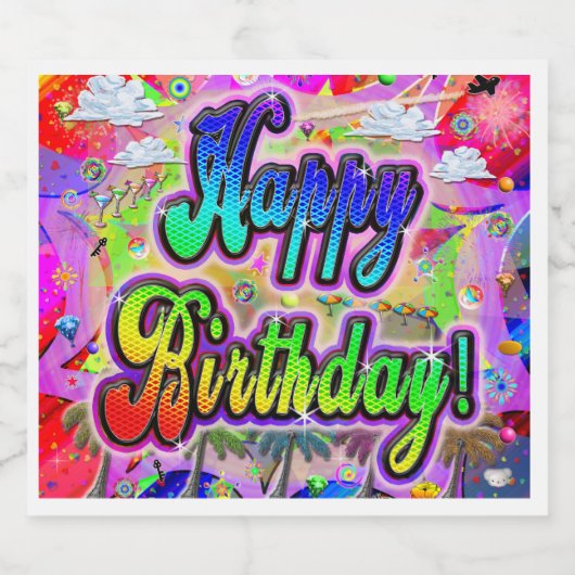 Vista Express Verjaardag Etiket en Drank Set (Enkel label)