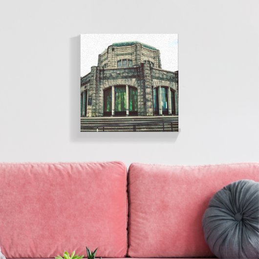 Vista House, Columbia River Gorge, Oregon Canvas Afdruk (Insitu (Woonkamer))