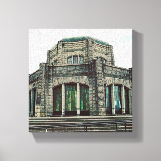 Vista House, Columbia River Gorge, Oregon Canvas Afdruk (Voorkant)