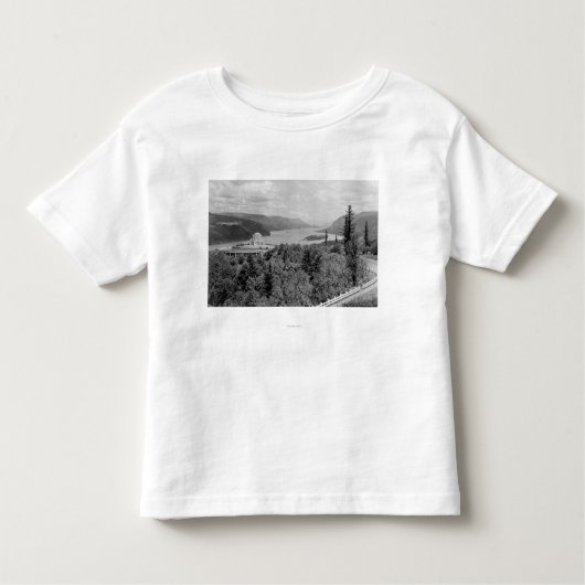 Vista House & Crown Point op Columbia River Kinder Shirts (Voorkant)