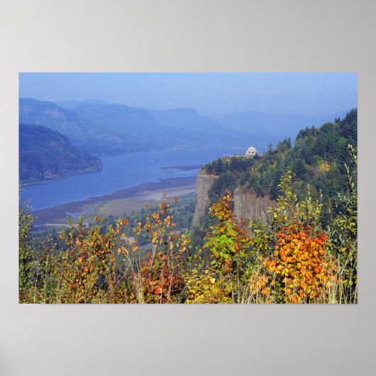 Vista House, hoog op Crown Point aan de monding Poster (Voorkant)