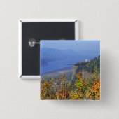 Vista House, hoog op Crown Point aan de monding Vierkante Button 5,1 Cm (Voorkant /achterkant)