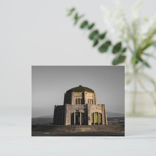 Vista House in Oregon, alleen in de kleur groen Briefkaart (Staand voorkant)