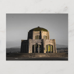 Vista House in Oregon, met alleen de kleur groen Briefkaart
