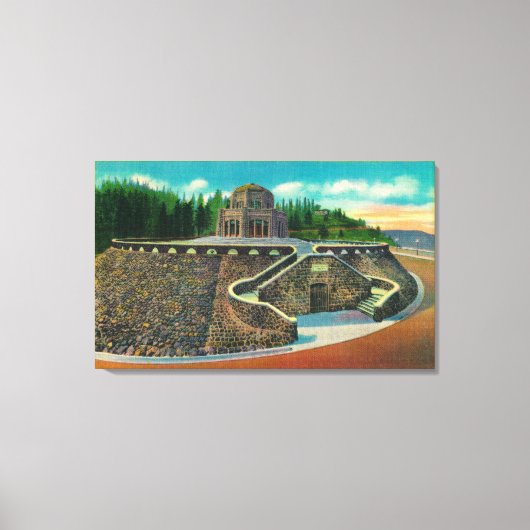 Vista House on Columbia River, Oregon Canvas Afdruk (Voorkant)