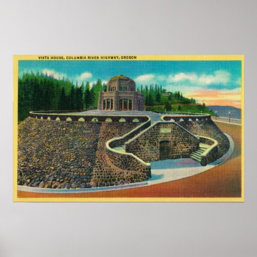 Vista House on Columbia River, Oregon Poster (Voorkant)
