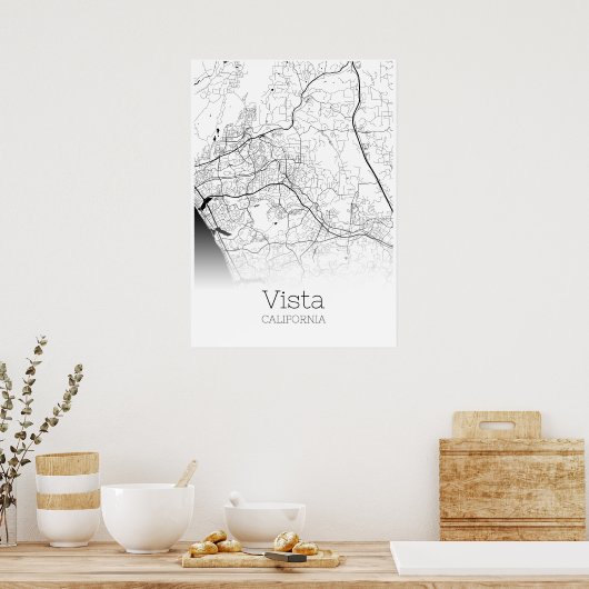 Vista-kaart - Californië - Poster Stadskaart (Keuken)