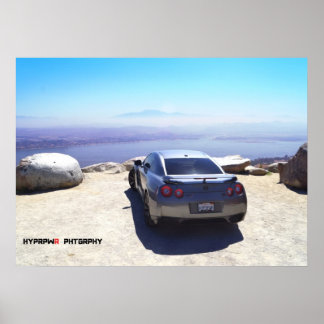 "Vista" Nissan GT-R bovenaan de wereld Poster
