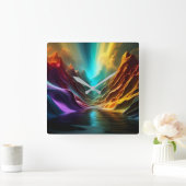 Vista-wandklok Vierkante Klok (Huis)