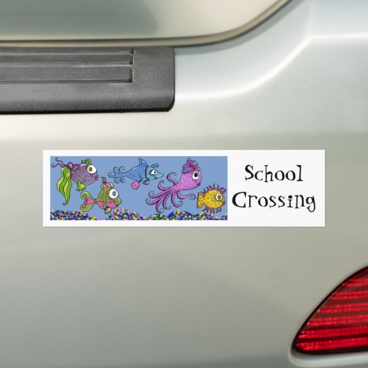 Vistank opgerold bumpersticker (Op auto)