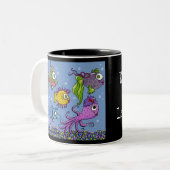 Vistank opgerold tweekleurige koffiemok (Voorkant links)