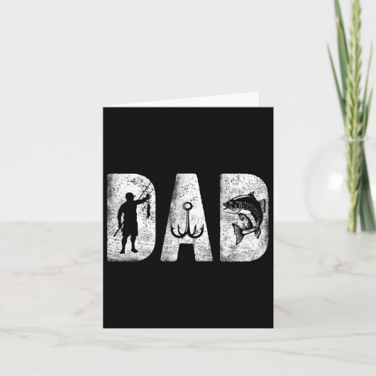 Viste Dad Clic Bold Font Vaderdag Fish Daddy Kaart (Voorkant)