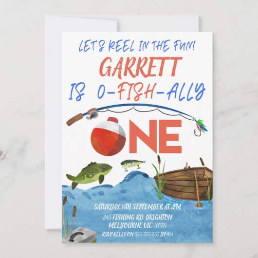 Viste reel in fun officieel een 1e verjaardag kaart (Voorkant)