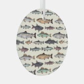  vistekeningen, naadloos patroon. glas ornament (Voorkant Rechts)