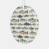  vistekeningen, naadloos patroon. glas ornament (Voorkant links)