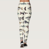  vistekeningen, naadloos patroon. leggings (Achterkant)