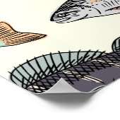  vistekeningen, naadloos patroon. poster (Hoek)