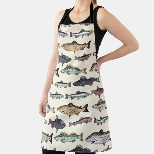  vistekeningen, naadloos patroon. schort (Insitu)