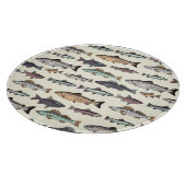  vistekeningen, naadloos patroon. snijplank (Hoek)