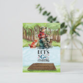 Visten Laten we gaan vissen Briefkaart (Staand voorkant)