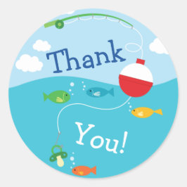 Visthema Gevist Baby shower voor vissers Ronde Sticker