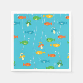 Visthema Gevist Baby shower voor vissers Servet