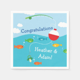 Visthema Gevist Baby shower voor vissers Servet