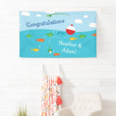 Visthema Gevist Baby shower voor vissers Spandoek (Insitu)