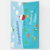 Visthema Gevist Baby shower voor vissers Spandoek (Verticaal)