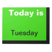 Visual Agenda Tools Day of the Week Dinsdag Nota Notitieblok (Voorkant)