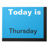 Visual Agenda Tools Day of the Week donderdag Notitieblok (Voorkant)