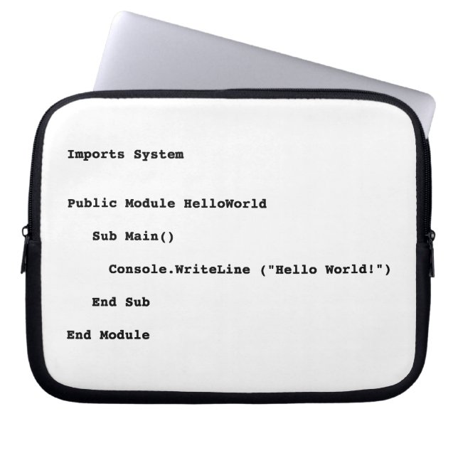Visual Basic Hallo World Greeting Laptop Sleeve (Voorkant)