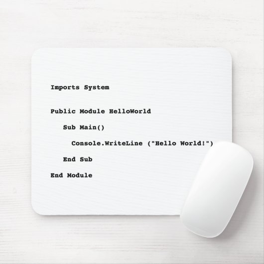 Visual Basic Hallo World Greeting Muismat (Met muis)